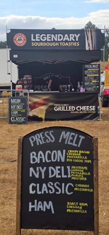 Press & Melt at an event The Press & Melt gazebo and trading setup
